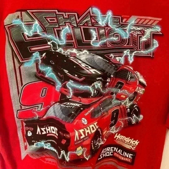 Chase Elliot #9 Ashoc Men’s XL. Red. T-Shirt NASCAR. - Picture 3 of 4